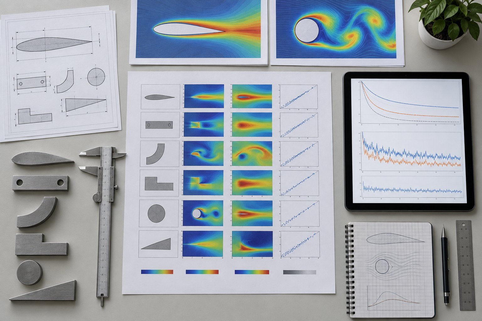 CFD PINN validation test matrix showing geometry, boundary condition, and operating range holdouts