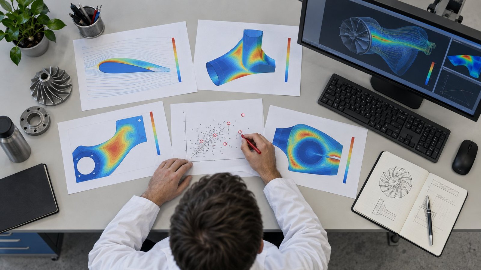 The Next-Case Decision CFD PINN active learning selecting aerodynamic and thermal design points