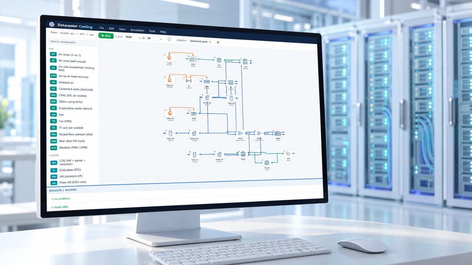 Data center cooling system companies comparison in Multi Optimization software