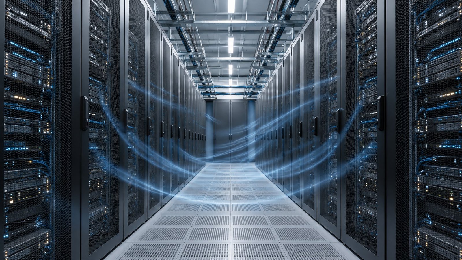 CFD PINN data center airflow study across a hot aisle