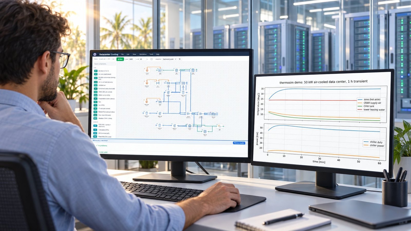 AI data center cooling standards modeled in Multi Optimization software